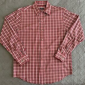 Arrow Men's Red and White Plaid Button Down Shirt